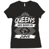 Queens Are Born In June Ladies Fitted T-Shirt