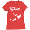 save yourself Ladies Fitted T-Shirt