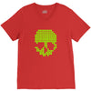 skull pixels t shirt cool funny V-Neck Tee