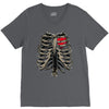 ribcage and heart V-Neck Tee