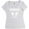 caution! jazz handsfunny jazz dance comic boogie camp trumpet Women's Triblend Scoop T-shirt