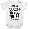 life is better by the camp fire (2) Baby Onesie