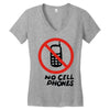 no cell phones Women's V-Neck T-Shirt