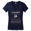 aquarius christmas ugly sweater Women's V-Neck T-Shirt