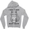 RIGHT MEOW BEER CAT Zipper Hoodie