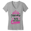 Celebrating With the 4th Birthday Queen Women's V-Neck T-Shirt