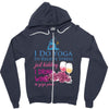 yoga and wine Zipper Hoodie