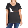 unicorn scooting on the floor Ladies Curvy T-Shirt