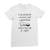 good book and coffee rectangle Ladies Fitted T-Shirt