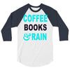 coffee books and rain 3/4 Sleeve Shirt