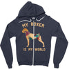 my boxer is my world Zipper Hoodie