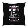 Warning I Belong To A Trucker Throw Pillow