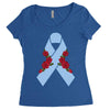 stomach cancer ribbon and rose Women's Triblend Scoop T-shirt