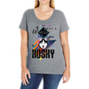who loves husky Ladies Curvy T-Shirt