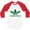 addicted ~ mens funny 3/4 Sleeve Shirt