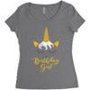 birthday unicorn girl Women's Triblend Scoop T-shirt