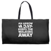 an arrow a day zombie dary Weekender Totes
