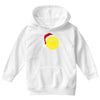 smiley face wears santa hat merry christmas Youth Hoodie