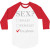 Sex Yes Please 3/4 Sleeve Shirt