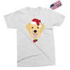 golden retriever dog with red santa's hat Exclusive T-shirt