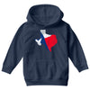 Eroded Texas Map With Flag Youth Hoodie