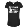 Queens are Born in February Maternity Scoop Neck T-shirt