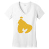 king gorilla Women's V-Neck T-Shirt