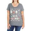 i have two titles aunt and dogmom and i rock them both with roses Ladies Curvy T-Shirt