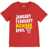 January February Michigan April - March Madness Basketball V-Neck Tee