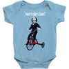 saw trike play a game horror bike Baby Onesie