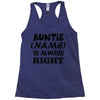personalised auntie Racerback Tank