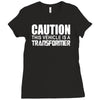 caution this vehicle Ladies Fitted T-Shirt