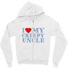 i heart my creepy uncle Zipper Hoodie