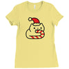 candy cane cat Ladies Fitted T-Shirt