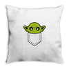 cute yoda pocket Throw Pillow