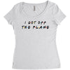 i got off the plane Women's Triblend Scoop T-shirt