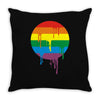 rainbow colored stripes dot running splashes Throw Pillow