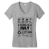Born In July Women's V-Neck T-Shirt