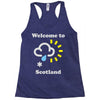 scottish weather Racerback Tank