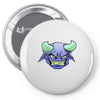 blue monster with horns Pin-back button