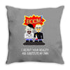 mythbusters cartoon t shirt d45 Throw Pillow