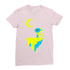 moon cat Ladies Fitted T-Shirt