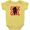geek girl 3 4 sleeve baseball Baby Onesie