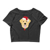 golden retriever dog with red santa's hat Crop Top
