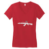 banksy style ak47 art   funny Women's V-Neck T-Shirt