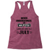 never underestimate an old man who was born in july Racerback Tank
