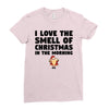 smell of christmas in the morning Ladies Fitted T-Shirt