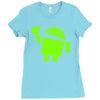 android eats apple Ladies Fitted T-Shirt