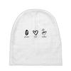 peace love coffee Baby Beanies