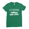 commas save lives t shirt Ladies Fitted T-Shirt